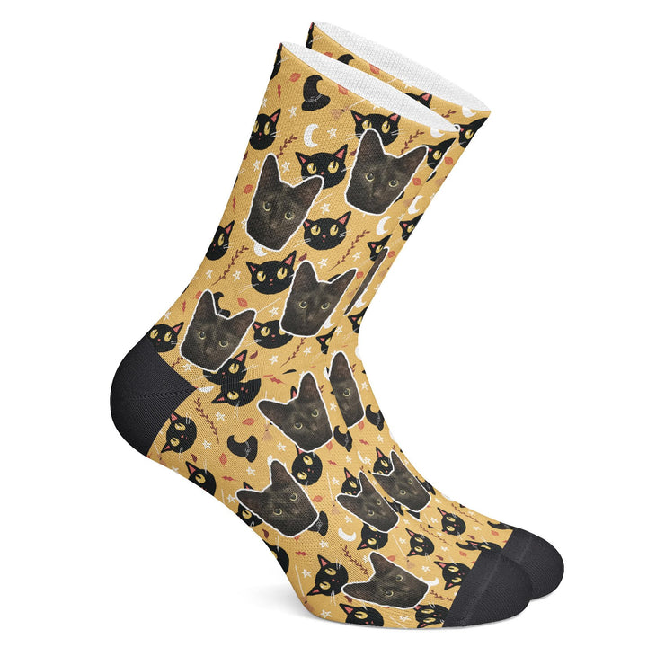 twodogs.ch-Personalisierte "Witch Kitty" Socken